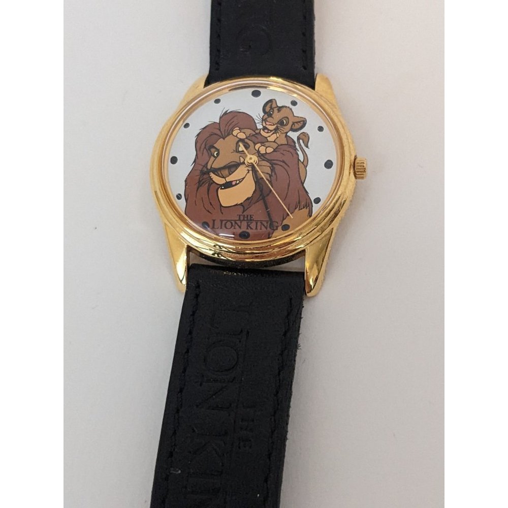 Disney Lion King Watch with Black Leather Band